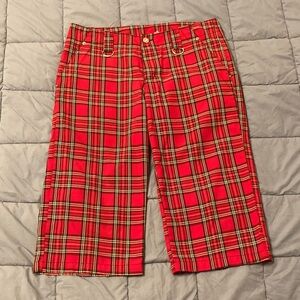 Red Plaid Punk Capris